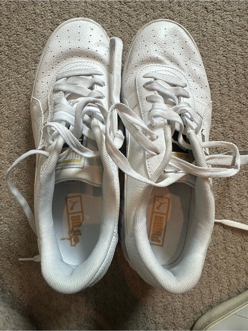 Puma White Low-Top Lace-Up Sneakers Platform Sneakers